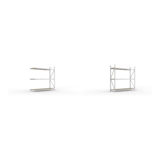 Set Weitspann-Anbauregal MINI-RACK mit 3 Lagerebenen, 2200x2200x650 mm + Weitspannregal MINI-RACK mit 3 Lagerebenen, 2200x2200x650 mm