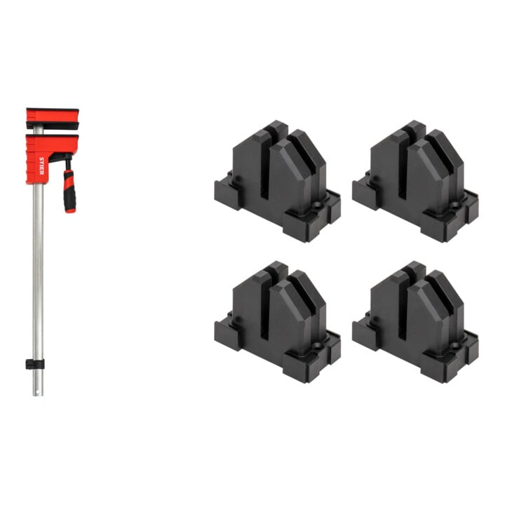 Set STIER Korpuszwinge 600 mm Spannweite 6000 N + Rahmenpressen-Set für...