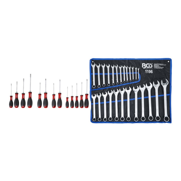 Stier Schraubendreher-Satz Big Pack 11-teilig + Maulringschlüssel-Satz, 6-32 mm, DIN 3113A, 25-tlg.