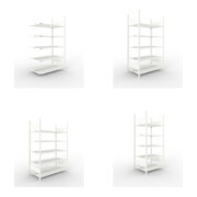 Set Büro-Anbauregal COMPACT doppelseitig, 1850x1000x600 mm mit 5 Böden + Büroregal COMPACT doppelseitig, 1850x1000x600 mm mit 5 Böden + Büroregal COMPACT doppelseitig, 1850x1250x600 mm mit 5 Böden + Büroregal COMPACT doppelseitig, 1850x750x600 mm mit 5 Bö