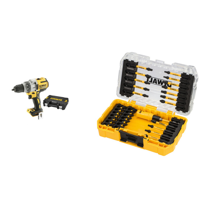 Set DeWalt Bohrschrauber (BL) 18 V / Basisv. - DCD991NT-XJ + Bit-Set 31-tlg. schlagfest