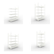 Set Büro-Anbauregal COMPACT doppelseitig, 1850x1250x600 mm mit 5 Böden + Büroregal COMPACT doppelseitig, 1850x1000x600 mm mit 5 Böden + Büroregal COMPACT doppelseitig, 1850x1250x600 mm mit 5 Böden + Büroregal COMPACT doppelseitig, 1850x750x600 mm mit 5 Bö