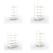 Set Büro-Anbauregal COMPACT doppelseitig, 1850x750x600 mm mit 5 Böden + Büroregal COMPACT doppelseitig, 1850x1000x600 mm mit 5 Böden + Büroregal COMPACT doppelseitig, 1850x1250x600 mm mit 5 Böden + Büroregal COMPACT doppelseitig, 1850x750x600 mm mit 5 Böd