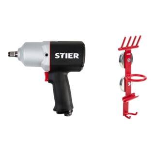 Set Stier Schlagschrauber 15-PC, 1/2'' Antrieb + Magnet-Halter für Schlagschrauber & Stecknüsse Werkstattausrüstung