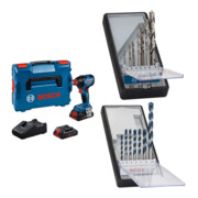 Set Bosch Akku-Drehschlagschrauber GDX 18V-210 C + 7tlg. Robust Line Holzspiralbohrer-Set + 7tlg. Robust Line Betonbohrer-Set