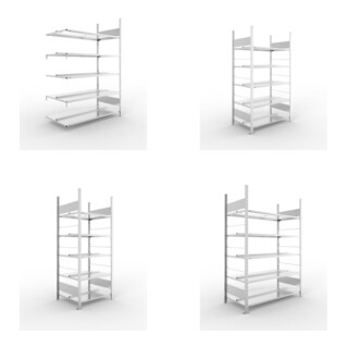 Set Büro-Anbauregal S3 COMPACT, 1850x1250x600 mm doppelseitig mit 5 Böden + Büroregal S3 COMPACT, 1850x1000x600 mm doppelseitig mit 5 Böden + Büroregal S3 COMPACT, 1850x1250x600 mm doppelseitig mit 5 Böden + Büroregal S3 COMPACT, 1850x750x600 mm doppelsei