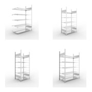 Set Büro-Anbauregal S3 COMPACT, 1850x1250x600 mm doppelseitig mit 5 Böden + Büroregal S3 COMPACT, 1850x1000x600 mm doppelseitig mit 5 Böden + Büroregal S3 COMPACT, 1850x1250x600 mm doppelseitig mit 5 Böden + Büroregal S3 COMPACT, 1850x750x600 mm doppelsei