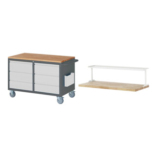 Set STIER Montagewagen Premium mit 6 Schubladen BxTxH 1145x650x795 mm +...