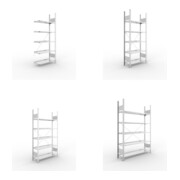 Set Büro-Anbauregal S3 COMPACT, 1850x750x300 mm mit 5 Böden + Büroregal S3 COMPACT, 1850x750x300 mm mit 5 Böden + Büroregal S3 COMPACT, 1850x1000x300 mm mit 5 Böden + Büroregal S3 COMPACT, 1850x1250x300 mm mit 5 Böden