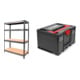 Set STIER Schwerlast-Fachbodenregal Fachlast 500kg HxBxT 1770x1800x600 mm + Systainer³ III Black Edition-1