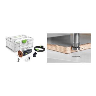 Set Festool Kantenfräse OFK 500 Q-Plus R2 + Bündigfräser HW HW/KLS D22/8-OFK