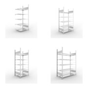 Set Büro-Anbauregal S3 COMPACT, 1850x750x600 mm doppelseitig mit 5 Böden + Büroregal S3 COMPACT, 1850x1000x600 mm doppelseitig mit 5 Böden + Büroregal S3 COMPACT, 1850x1250x600 mm doppelseitig mit 5 Böden + Büroregal S3 COMPACT, 1850x750x600 mm doppelseit