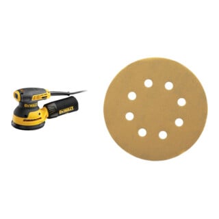 Set DeWalt Exzenterschleifer 125 mm, 280 Watt - DWE6423-QS + Schleifscheibe 125 mm K120 DT3105-QZ