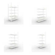 Set Büroregal COMPACT doppelseitig, 1850x1000x600 mm mit 5 Böden + Büro-Anbauregal COMPACT doppelseitig, 1850x1000x600 mm mit 5 Böden + Büro-Anbauregal COMPACT doppelseitig, 1850x1250x600 mm mit 5 Böden + Büro-Anbauregal COMPACT doppelseitig, 1850x750x600