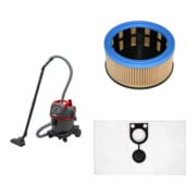 Set STIER Nass-Trockensauger SNT-20 Premium 1400 W 20 l + Vliesfilterbeutel 5 Stk. + Faltenfilter-Patrone FP 3600