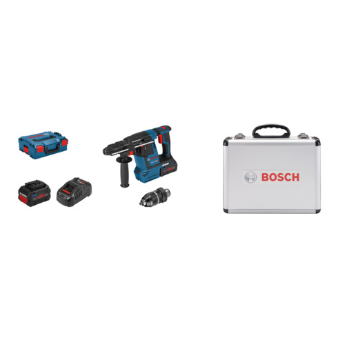 Set Bosch Akku-Bohrhammer mit SDS plus GBH 18V-26 F + 11-tlg SDS plus-1 Hammerbohrer- und Meißel-Set