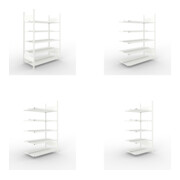 Set Büroregal COMPACT doppelseitig, 1850x1250x600 mm mit 5 Böden + Büro-Anbauregal COMPACT doppelseitig, 1850x1000x600 mm mit 5 Böden + Büro-Anbauregal COMPACT doppelseitig, 1850x1250x600 mm mit 5 Böden + Büro-Anbauregal COMPACT doppelseitig, 1850x750x600