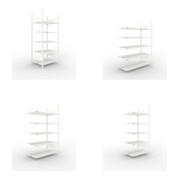 Set Büroregal COMPACT doppelseitig, 1850x750x600 mm mit 5 Böden + Büro-Anbauregal COMPACT doppelseitig, 1850x1000x600 mm mit 5 Böden + Büro-Anbauregal COMPACT doppelseitig, 1850x1250x600 mm mit 5 Böden + Büro-Anbauregal COMPACT doppelseitig, 1850x750x600