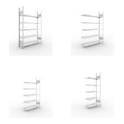 Set Büroregal S3 COMPACT, 1850x1250x300 mm mit 5 Böden + Büro-Anbauregal S3 COMPACT, 1850x1250x300 mm mit 5 Böden + Büro-Anbauregal S3 COMPACT, 1850x1000x300 mm mit 5 Böden + Büro-Anbauregal S3 COMPACT, 1850x750x300 mm mit 5 Böden