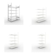 Set Büroregal S3 COMPACT, 1850x1250x600 mm doppelseitig mit 5 Böden + Büro-Anbauregal COMPACT doppelseitig, 1850x1000x600 mm mit 5 Böden + Büro-Anbauregal COMPACT doppelseitig, 1850x1250x600 mm mit 5 Böden + Büro-Anbauregal COMPACT doppelseitig, 1850x750x