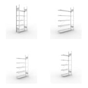 Set Büroregal S3 COMPACT, 1850x750x300 mm mit 5 Böden + Büro-Anbauregal S3 COMPACT, 1850x750x300 mm mit 5 Böden + Büro-Anbauregal S3 COMPACT, 1850x1000x300 mm mit 5 Böden + Büro-Anbauregal S3 COMPACT, 1850x1250x300 mm mit 5 Böden