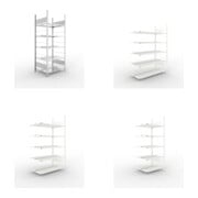 Set Büroregal S3 COMPACT, 1850x750x600 mm doppelseitig mit 5 Böden + Büro-Anbauregal COMPACT doppelseitig, 1850x1000x600 mm mit 5 Böden + Büro-Anbauregal COMPACT doppelseitig, 1850x1250x600 mm mit 5 Böden + Büro-Anbauregal COMPACT doppelseitig, 1850x750x6