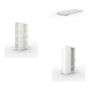 Set CLIP 150 AR Modul 2000 x 1000 x 400 RAL 7035 kpl. mit 5 Böden + CLIP 150 GR Modul 2000 x 1000 x 400 RAL 7035 kpl. mit 5 Böden + CLIP 150 Zusatzboden 1000x400 mm in RAL 7035 mit 4 Fachbodenträger