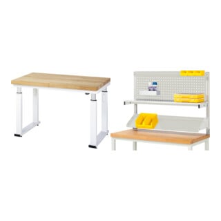 Set STIER Elektrisch Höhenverstellbare Werkbank Premium BxTxH...