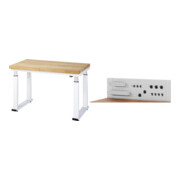 Set STIER Elektrisch Höhenverstellbare Werkbank Premium BxTxH...