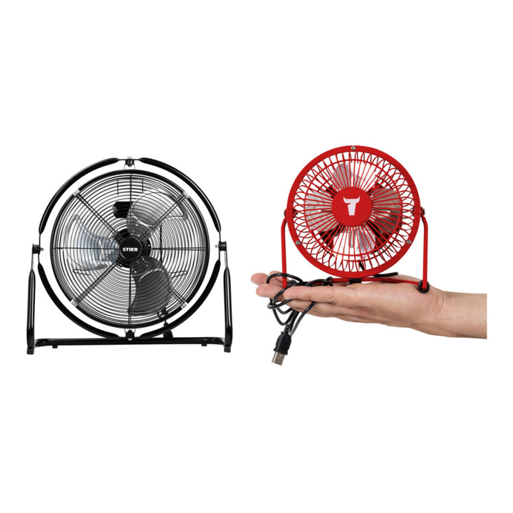 Set STIER Bodenventilator 160W + USB-Ventilator