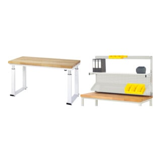 Set STIER Elektrisch Höhenverstellbare Werkbank Premium BxTxH...