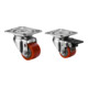 Set BS Rollen Kompaktrolle A600.C10.035 Lenkrolle, Raddurchmesser 35 mm, + Kompaktrolle A620.C10.035 Lenkrolle mit Feststeller, Raddurchmesser 35 mm,