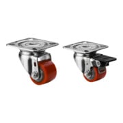 Set BS Rollen Kompaktrolle A600.C10.035 Lenkrolle, Raddurchmesser 35 mm, + Kompaktrolle A620.C10.035 Lenkrolle mit Feststeller, Raddurchmesser 35 mm,