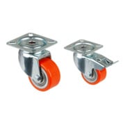 Set BS Rollen Kompaktrolle A600.C10.050 Lenkrolle, Raddurchmesser 50 mm, + Kompaktrolle A620.C10.050 Lenkrolle mit Feststeller, Raddurchmesser 50 mm,