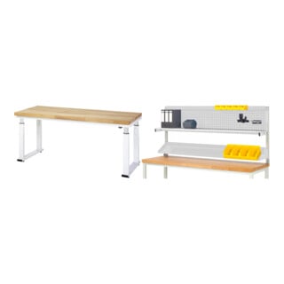 Set STIER Elektrisch Höhenverstellbare Werkbank Premium BxTxH...