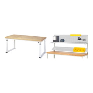 Set STIER Elektrisch Höhenverstellbare Werkbank Premium BxTxH...