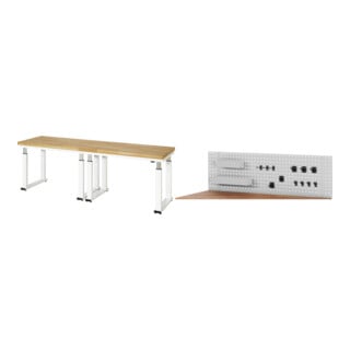 Set STIER Elektrisch Höhenverstellbare Werkbank Premium BxTxH...