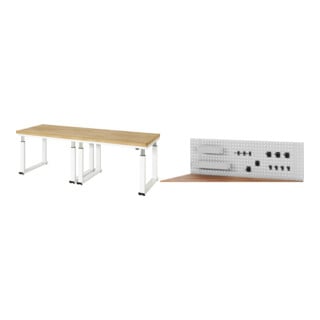 Set STIER Elektrisch Höhenverstellbare Werkbank Premium BxTxH...
