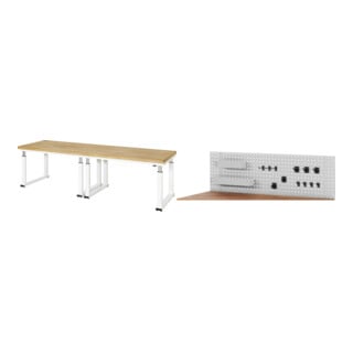 Set STIER Elektrisch Höhenverstellbare Werkbank Premium BxTxH...