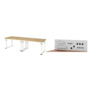 Set STIER Elektrisch Höhenverstellbare Werkbank Premium BxTxH...