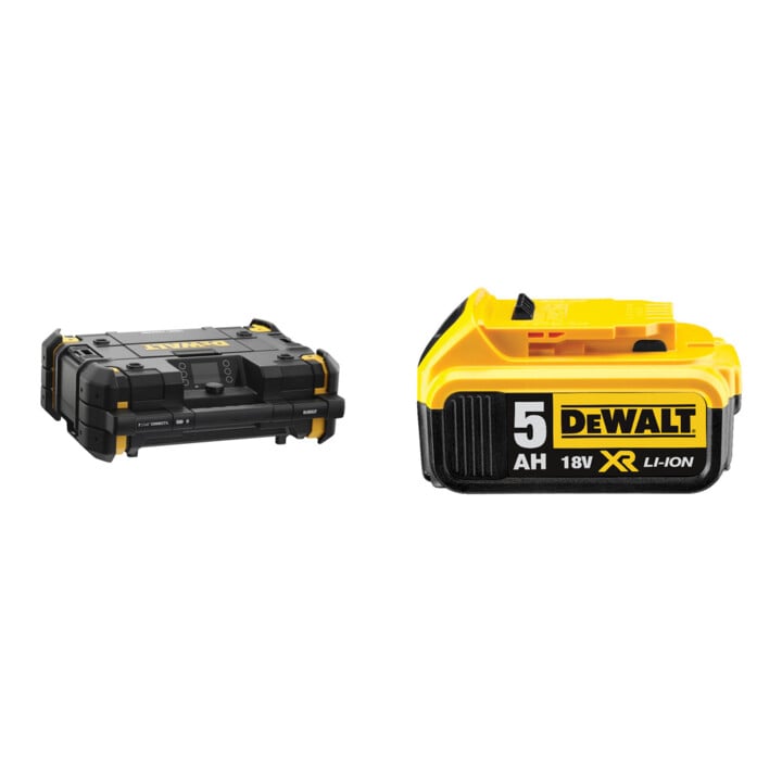 Set DeWalt TSTAK Akku- u.Netzradio mit Ladefunktion DWST1-81078-QW + Ersatz-Akku DCB184-XJ