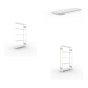 Set CLIP S3 150 LR AR 2000 x 1000 x 300 RAL 7035 kpl. mit 5 Böden + CLIP 150 Zusatzboden 1000x300 mm in RAL 7035 mit 4 Fachbodenträger + CLIP S3 150 LR GR 2000 x 1000 x 300 RAL 7035 kpl. mit 5 Böden