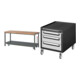 Set STIER Werkbank Premium mit abs. Fahrgestell BxTxH 2000x700x880 mm +...