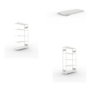 Set CLIP S3 150 LR AR 2000 x 1000 x 400 RAL 7035 kpl. mit 5 Böden + CLIP 150 Zusatzboden 1000x400 mm in RAL 7035 mit 4 Fachbodenträger + CLIP S3 150 LR GR 2000 x 1000 x 400 RAL 7035 kpl. mit 5 Böden