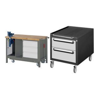 Set STIER Werkbank Premium mit abs. Fahrgestell, 3 Schubladen und...