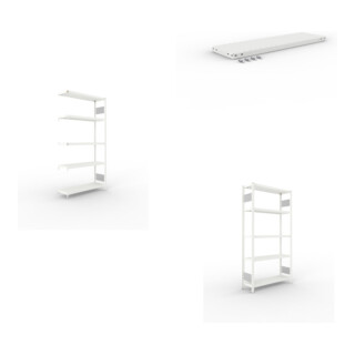 Set CLIP S3 230 LR AR 2000 x 1000 x 300 RAL 7035 kpl. mit 5 Böden + Zusatzboden RAL 7035 1000x300 mm 230 kg + CLIP S3 230 LR GR 2000 x 1000 x 300 RAL 7035 kpl. mit 5 Böden