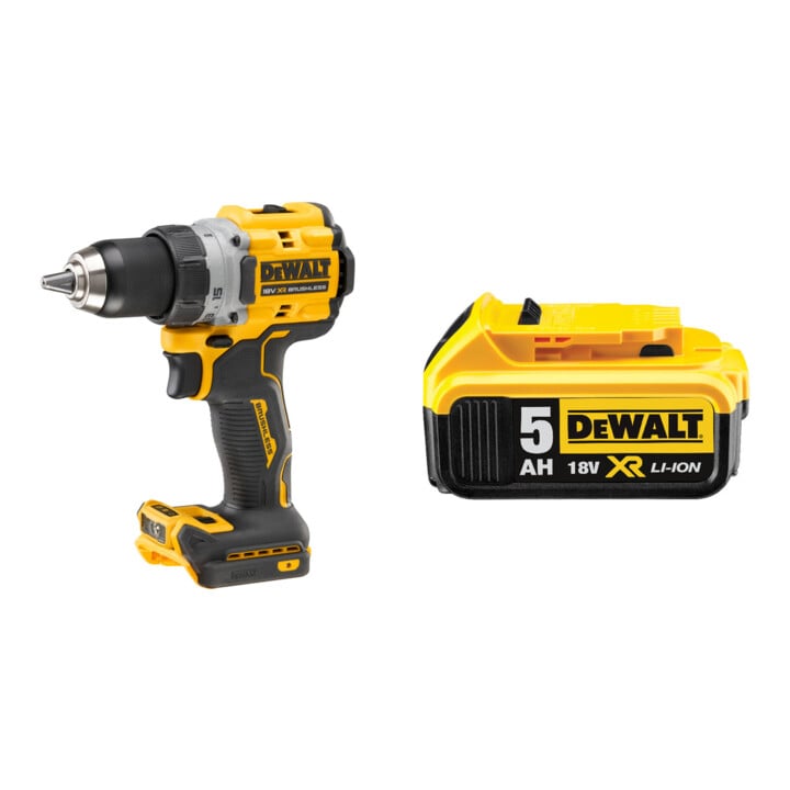 Set DeWalt 18V XR Akku-Bohrschrauber (bürstenlos) - Basisversion DCD800NT-XJ + Ersatz-Akku DCB184-XJ