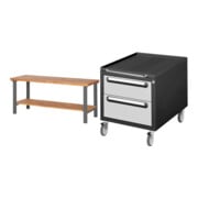 Set STIER Werktisch Premium mit Ablageboden BxTxH 2000x700x840 mm +...