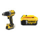 Set DeWalt 18V XR Akku-Schlagbohrschrauber (bürstenlos) inkl. 2x Powerstack Akku (18 Volt / 1,7 Ah) mit Pouch-Akku Technologie DCD805E2T-QW + Ersatz-Akku DCB184-XJ-1