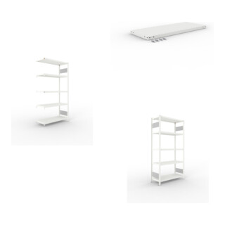 Set CLIP S3 230 LR AR 2000 x 1000 x 400 RAL 7035 kpl. mit 5 Böden + Fachboden MS 230 CLIP 1000x400 mm grau + CLIP S3 230 LR GR 2000 x 1000 x 400 RAL 7035 kpl. mit 5 Böden